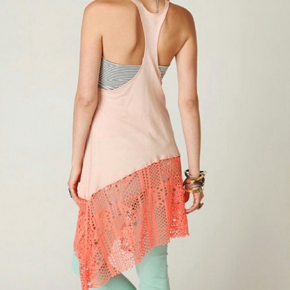 Free People Pink Long Shirt Top Blouse XS. M - Picture 2 of 8